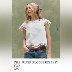 THE GREAT. White Eyelet Blouse